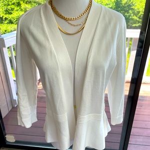 Verve size Small white cardigan with flare waist. Never worn.